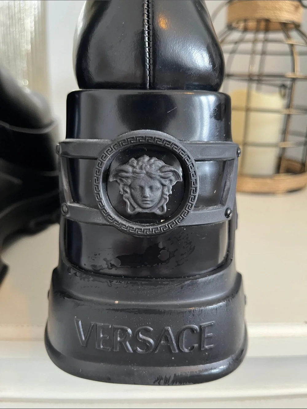 VERSACE Black Platform Boots